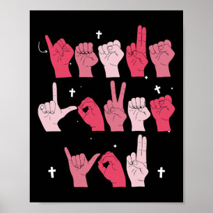 Jesus liebt dich Asl Gebärdensprache christlicher Poster