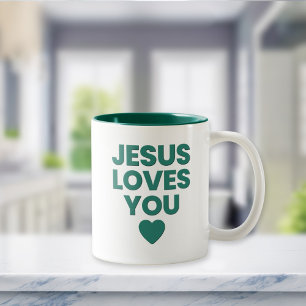 Jesus liebt dich - aufmunterndes christliches Gesc Zweifarbige Tasse