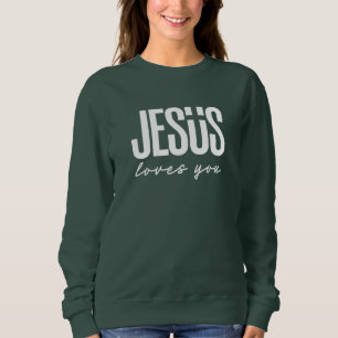 JESUS LIEBT DICH   CHRISTLICH SWEATSHIRT