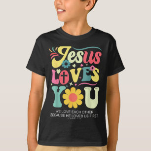 Jesus liebt dich Christliches Kreuz Gott Glaube Bi T-Shirt