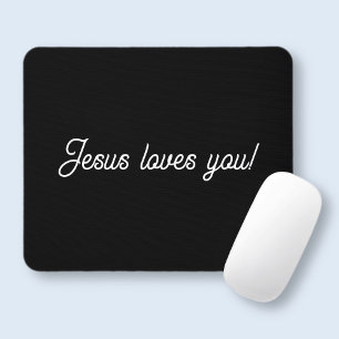 Jesus liebt dich! Coole moderne Schriftgestaltun Mousepad