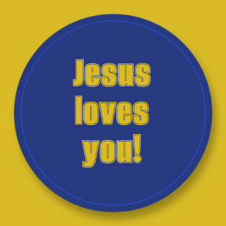 Jesus liebt dich (einen Namen einfügen oder lösche Runder Aufkleber
