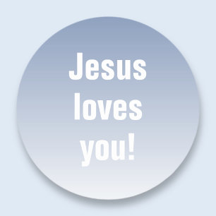 Jesus liebt dich! Jede Ombre-Farbe Runder Aufkleber