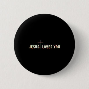 Jesus liebt dich Kreuz Gott Christliches Grafik  Button