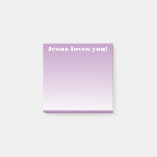 Jesus liebt dich! lila Ombre Post-it Klebezettel