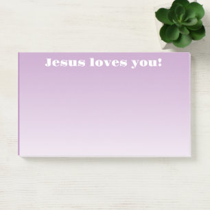 Jesus liebt dich! lila Ombre Post-it Klebezettel