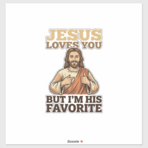 Jesus liebt dich lustiges Vintage-Glaubens-Shirt-D Aufkleber