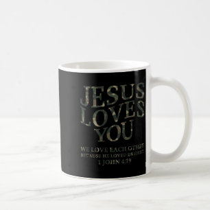 Jesus liebt dich mich Camouflage christliche Jugen Kaffeetasse
