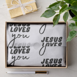 'Jesus liebt dich' Minimalistisches christliches E Seidenpapier