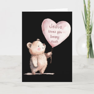 Jesus liebt dich sehr Cute Christliche Kinder  Karte