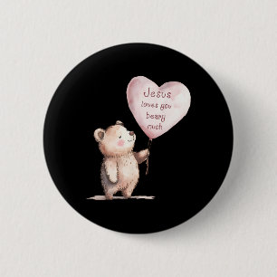 Jesus liebt dich sehr süß Christliche Kinder  Button