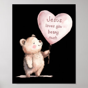 Jesus liebt dich sehr süß Christliche Kinder Poster