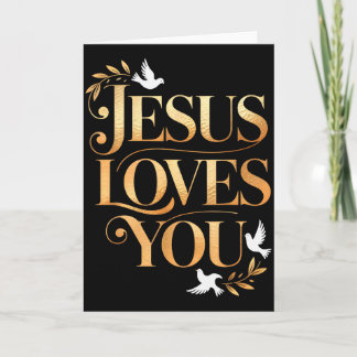Jesus liebt dich Taube und Olivenzweig Eleganter C Karte