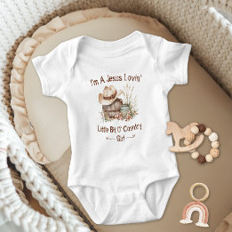 Jesus liebt ein kleines Stück Land Baby CowGirl Strampler