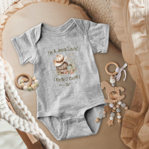 Jesus liebt ein kleines Stück Land Baby CowGirl Strampler