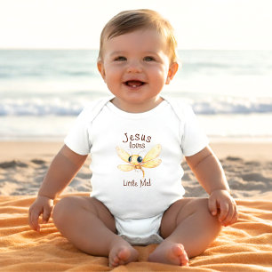Jesus liebt kleines Ich süßer Libellenjunge Mädche Baby Strampler