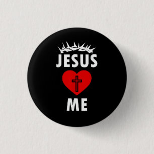 Jesus liebt mich christlich religiös button