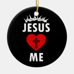 Jesus liebt mich christlich religiös keramik ornament