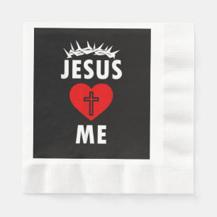 Jesus liebt mich christlich religiös serviette