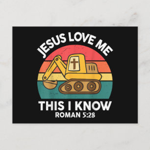 Jesus liebt mich, das weiß ich Bagger Christlich Begleitkarte