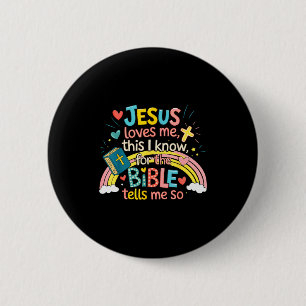 Jesus liebt mich, das weiß ich, Jungen Kinder Klei Button