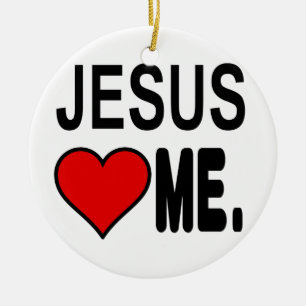 Jesus liebt mich Jesus-Geschenke Keramik Ornament