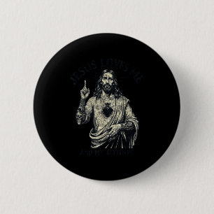 Jesus liebt mich und meine Tattoos Christlich täto Button