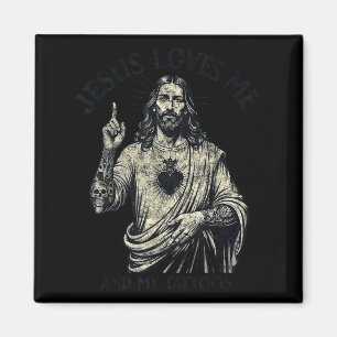 Jesus liebt mich und meine Tattoos Christlich Täto Magnet