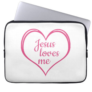 JESUS LIEBT MICH von Herzen Laptopschutzhülle