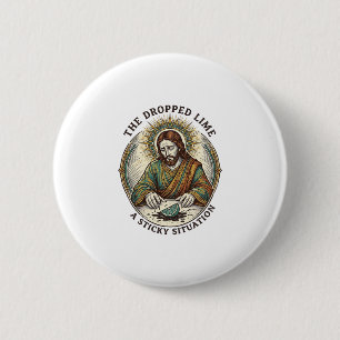 Jesus ließ Limettenscheibe schmutzigen Boden Tequi Button