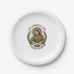 Jesus ließ Limettenscheibe schmutzigen Boden Tequi Pappteller