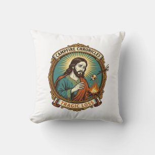 Jesus ließ Marshmallow Lagerfeuer Party Fail Humor Kissen