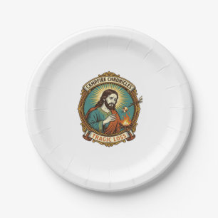 Jesus ließ Marshmallow Lagerfeuer Party Fail Humor Pappteller