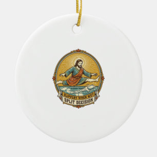 Jesus ließ nasses Seife auf dem rutschigen Badezim Keramik Ornament