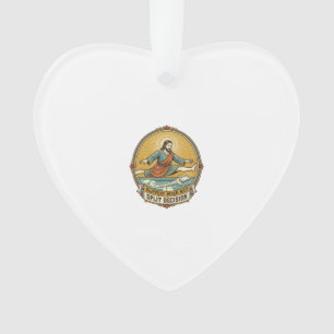 Jesus ließ nasses Seife auf dem rutschigen Badezim Ornament
