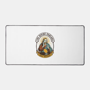 Jesus ließ perfekten Pfannkuchen fallen, der das W Schreibtischunterlage
