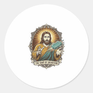 Jesus ließ rutschige Seife Duschbad ungeschickt Ba Runder Aufkleber