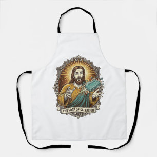 Jesus ließ rutschige Seife Duschbad ungeschickt Ba Schürze