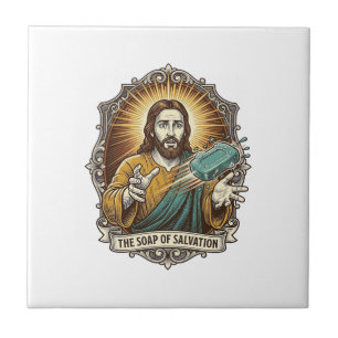 Jesus ließ rutschige Seife Dusche ungeschickt Bade Fliese