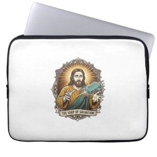 Jesus ließ rutschige Seife Dusche ungeschickt Bade Laptopschutzhülle