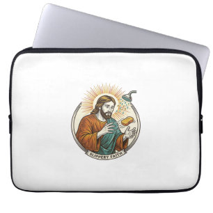 Jesus ließ rutschige Seife Duschwanne Ungeschickte Laptopschutzhülle