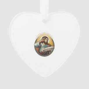 Jesus ließ Telefon Gesicht flach Beton Panik Bilds Ornament