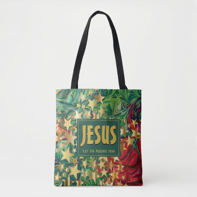JESUS Ließ uns Adore Him STARS Tasche (Vorderseite)