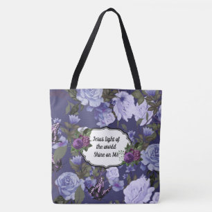 Jesus Light of the World Floral Fashion Tasche