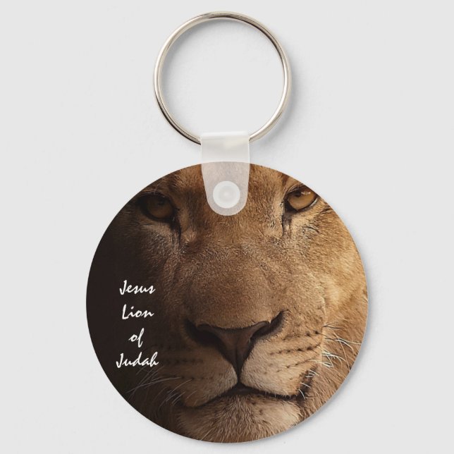 Jesus Lion of Judah Christliches Zitat Schlüsselanhänger (Vorderseite)