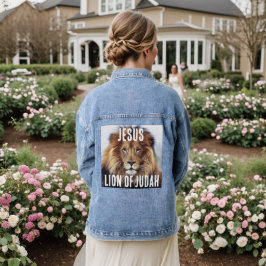JESUS LION OF JUDAH Denim jean Jacket Jeansjacke