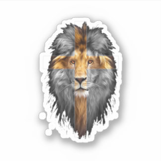 Jesus Lion Of Judah Jesus Cross Faith Christian Me Aufkleber