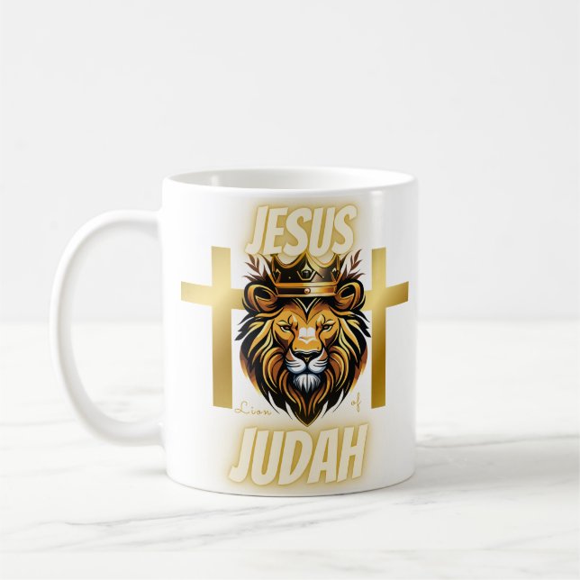 Jesus Lion sur Judah Mug Gold Imprint (Gauche)