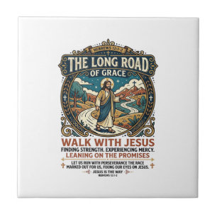 Jesus LKW-Fahrer Langstrecken-T-Shirt Inspirierend Fliese