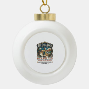 Jesus LKW-Fahrer Langstrecken-T-Shirt Inspirierend Keramik Kugel-Ornament